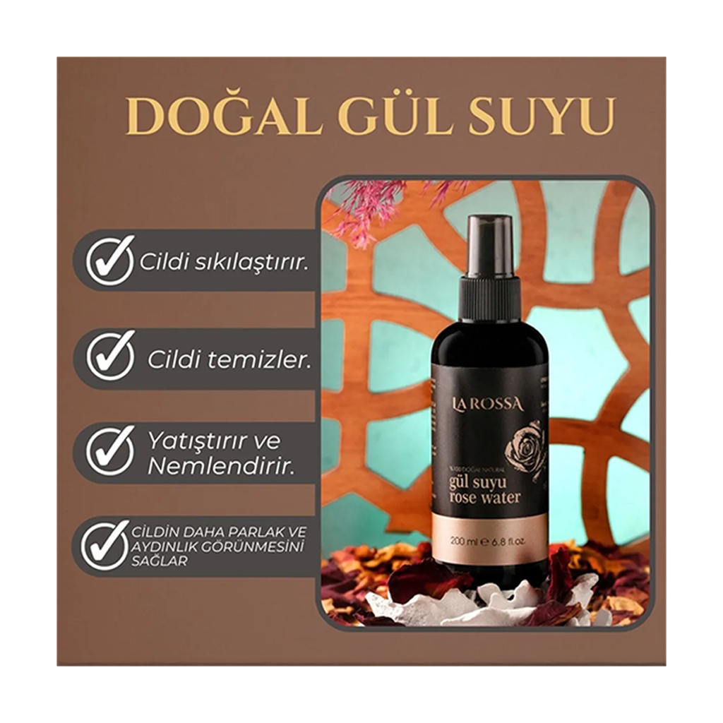 LA ROSSA %100 DOĞAL GÜL SUYU SPREY 200 ML LA ROSSA %100 DOĞAL GÜL SUYU SPREY 200 ML